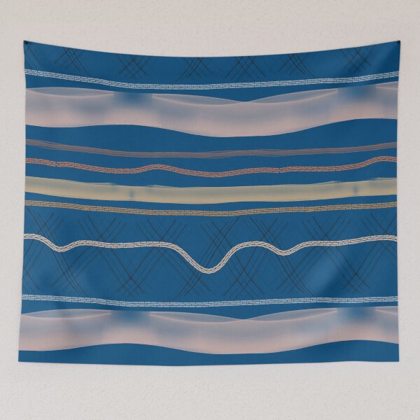 Item preview, Oceanic Architectural Lines: Luxury Prussian Blue & Terracotta Abstract Pattern designed and sold by ThiagoSDantas.