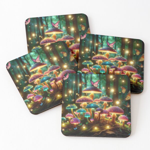 Item preview, Bioluminescent Mushroom Forest – Glowing Fantasy Fungi & Enchanted Nature Art designed and sold by Joel0708.