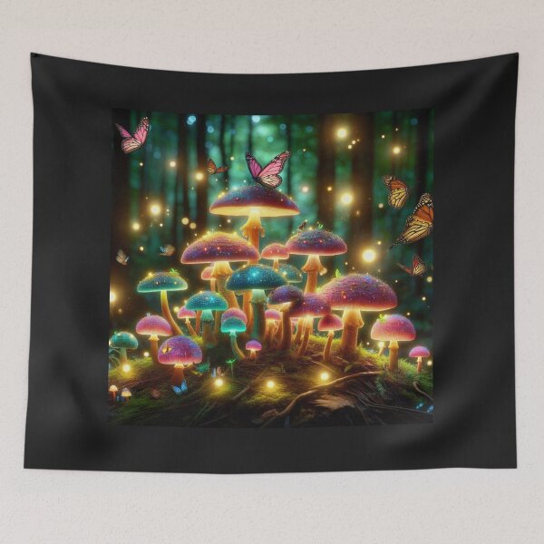 Item preview, Bioluminescent Mushroom Forest – Glowing Fantasy Fungi & Enchanted Nature Art designed and sold by Joel0708.