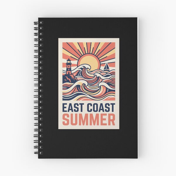 Item preview, East Coast Summer Lighthouse Ocean Waves Retro designed and sold by snowry.