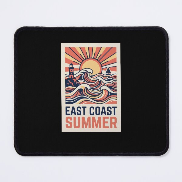 Item preview, East Coast Summer Lighthouse Ocean Waves Retro designed and sold by snowry.
