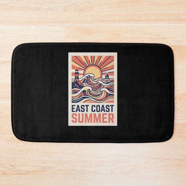 Item preview, East Coast Summer Lighthouse Ocean Waves Retro designed and sold by snowry.