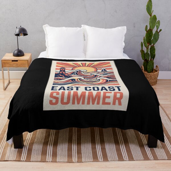 Item preview, East Coast Summer Lighthouse Ocean Waves Retro designed and sold by snowry.