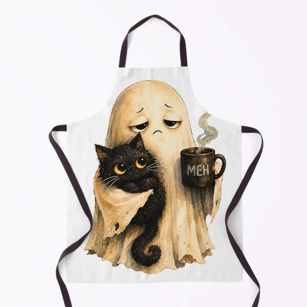 Item preview, Cute Ghost Cat Meh Coffee T-Shirt, Funny Halloween Cat Lover Gift, Spooky Black Cat Graphic Tee designed and sold by Velnoxar.