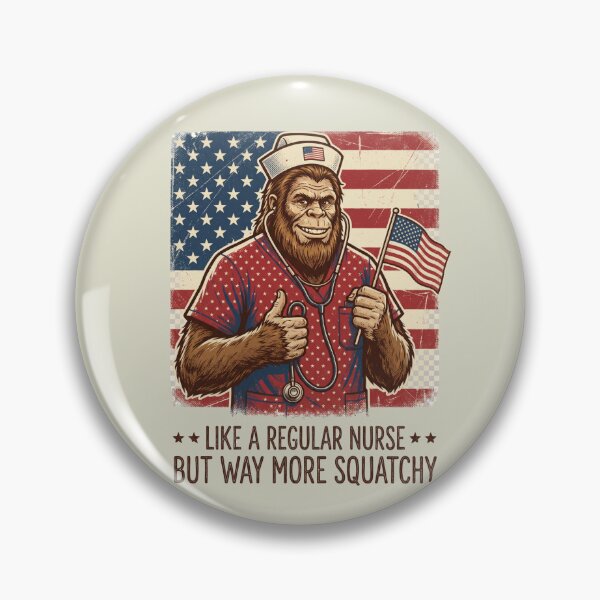 Item preview, Vintage Americana Squatchy Nurse Flag designed and sold by Roy & Tiffany.