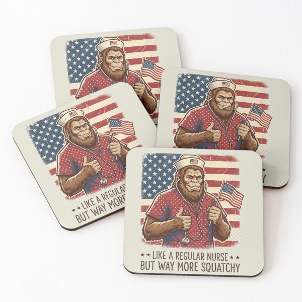 Item preview, Vintage Americana Squatchy Nurse Flag designed and sold by Roy & Tiffany.