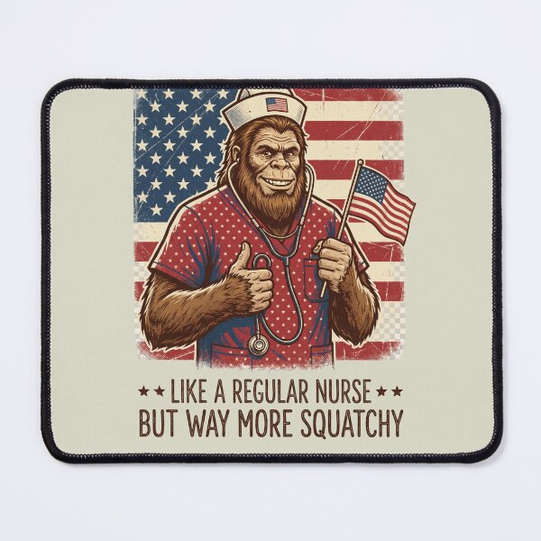 Item preview, Vintage Americana Squatchy Nurse Flag designed and sold by Roy & Tiffany.