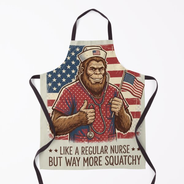 Item preview, Vintage Americana Squatchy Nurse Flag designed and sold by Roy & Tiffany.