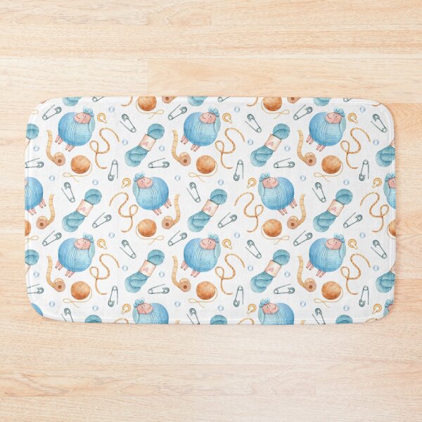 Item preview, Cute Sheep Watercolor Seamless Pattern Knitting Sheep & Yarn Digital Paper designed and sold by White Rabbit Design .