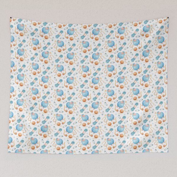 Item preview, Cute Sheep Watercolor Seamless Pattern Knitting Sheep & Yarn Digital Paper designed and sold by White Rabbit Design .