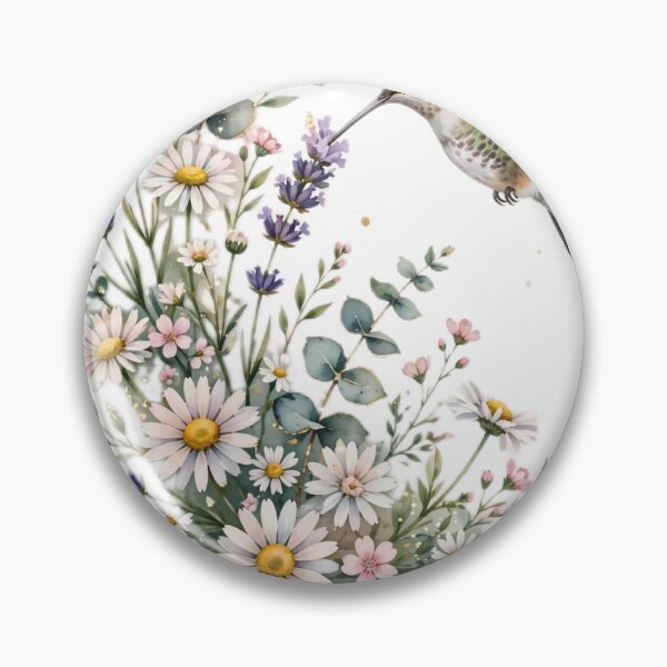 Item preview, Hummingbird Canvas Wall Art | Wildflower Daisy Lavender | Boho Garden Decor designed and sold by Donartpictures.