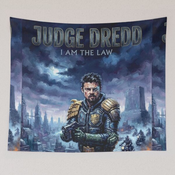Item preview, Judge Dredd Cyberpunk Sci-Fi Action Tribute Art Poster designed and sold by Art's Diner.