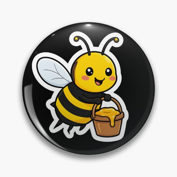 Item preview, Cute Honey Bee with Honey Bucket Kawaii Bumblebee designed and sold by KCasual.