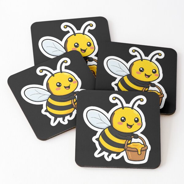 Item preview, Cute Honey Bee with Honey Bucket Kawaii Bumblebee designed and sold by KCasual.