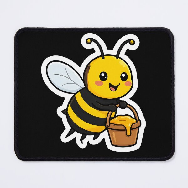 Item preview, Cute Honey Bee with Honey Bucket Kawaii Bumblebee designed and sold by KCasual.