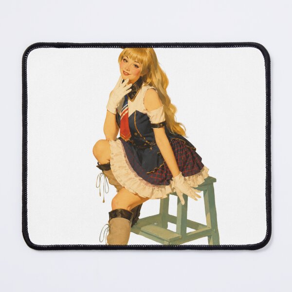 Item preview, Original Blonde Pin-Up Maid | Vintage Retro Anime Style Illustration designed and sold by Cosplayvintage.