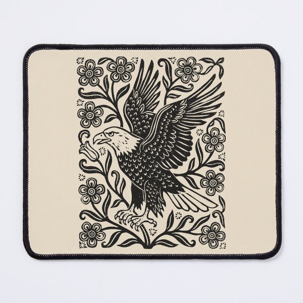 Item preview, Gothic Bald Eagle Floral Linocut Style Bird Lover designed and sold by Y-Vibes.