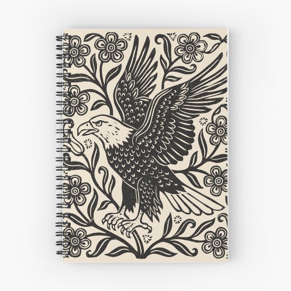 Item preview, Gothic Bald Eagle Floral Linocut Style Bird Lover designed and sold by Y-Vibes.