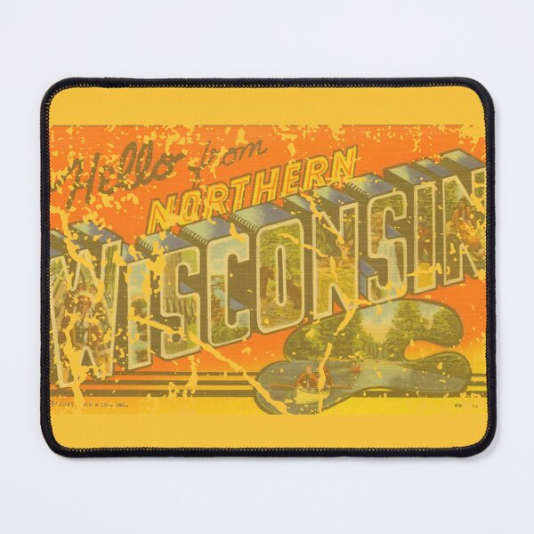 Item preview, Greeting from Wisconsin vintage aged worn postcard designed and sold by BlueLineLAX.