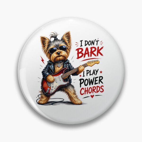 Item preview, Don't Bark I Just Power Chords, York Dog Play on Electric Guitar  designed and sold by Evelashop.