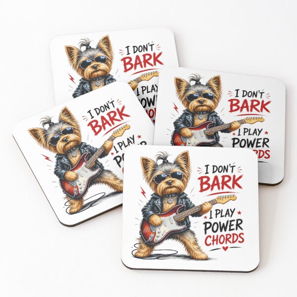 Item preview, Don't Bark I Just Power Chords, York Dog Play on Electric Guitar  designed and sold by Evelashop.