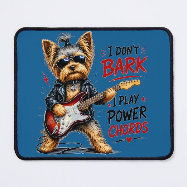 Item preview, Don't Bark I Just Power Chords, York Dog Play on Electric Guitar  designed and sold by Evelashop.