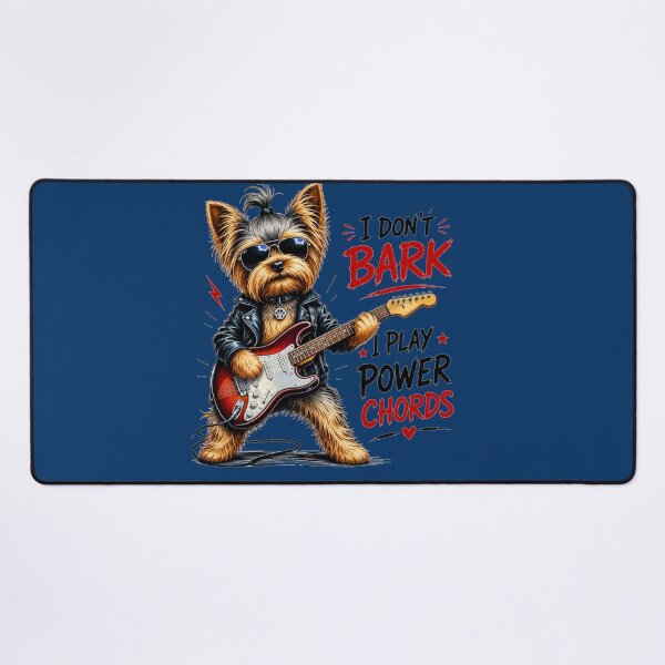 Item preview, Don't Bark I Just Power Chords, York Dog Play on Electric Guitar  designed and sold by Evelashop.