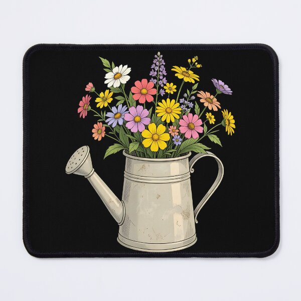 Item preview, Vintage Watering Can with Wildflowers Cottagecore Floral designed and sold by KCasual.
