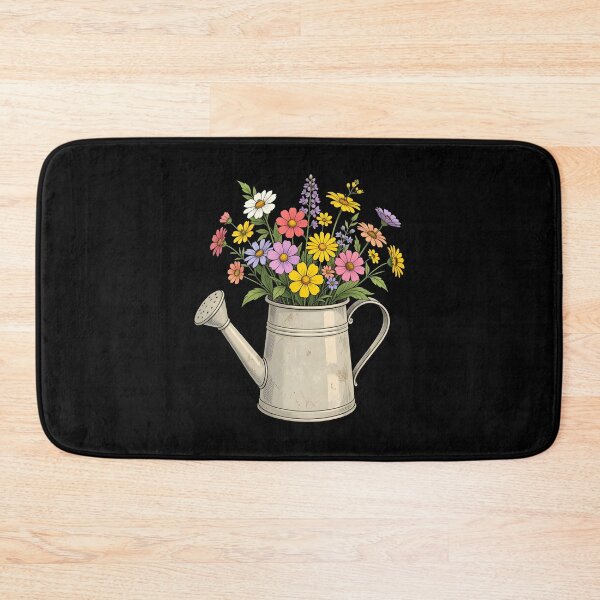 Item preview, Vintage Watering Can with Wildflowers Cottagecore Floral designed and sold by KCasual.