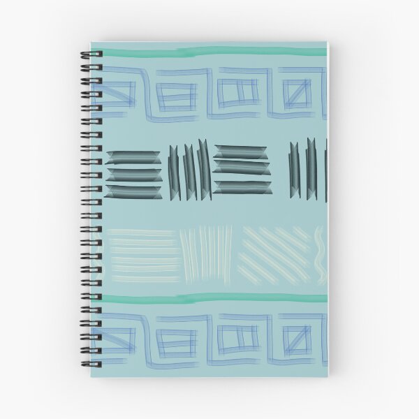 Item preview, Scandinavian Gallery Lines: Luxury Hand-Drawn Abstract Teal Pattern designed and sold by ThiagoSDantas.