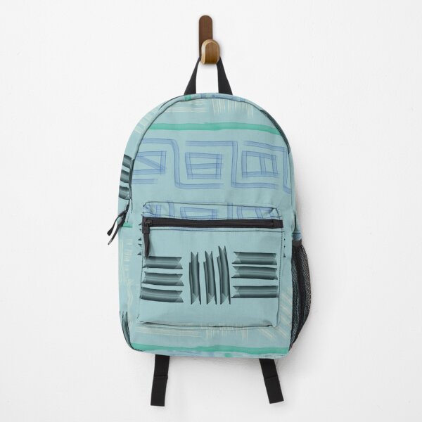 Item preview, Scandinavian Gallery Lines: Luxury Hand-Drawn Abstract Teal Pattern designed and sold by ThiagoSDantas.