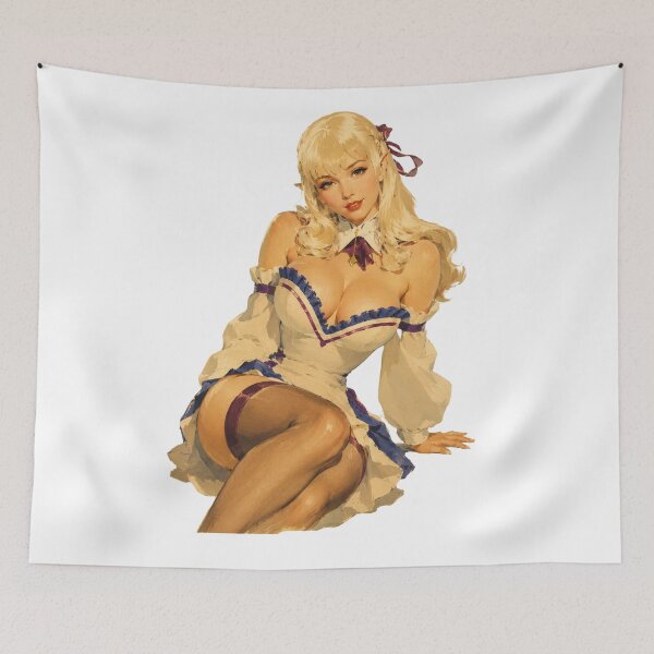 Item preview, Elegant Elf Maid Pin-Up Cosplay | Fantasy Anime Retro Vintage Illustration designed and sold by Cosplayvintage.