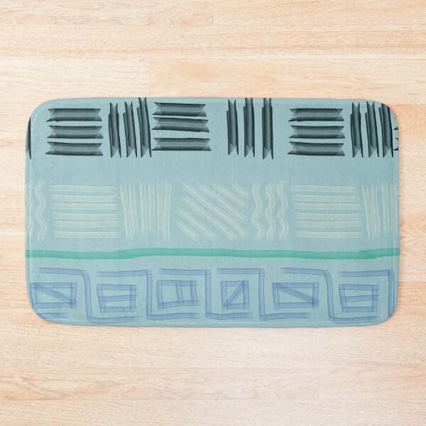 Item preview, Scandinavian Gallery Lines: Luxury Hand-Drawn Abstract Teal Pattern designed and sold by ThiagoSDantas.