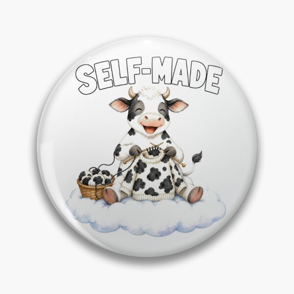 Item preview, Self-Made Cow Knitting Sweater – Cute Highland Cow Knitter | Cozy Knitting Humor Design designed and sold by puzzell.