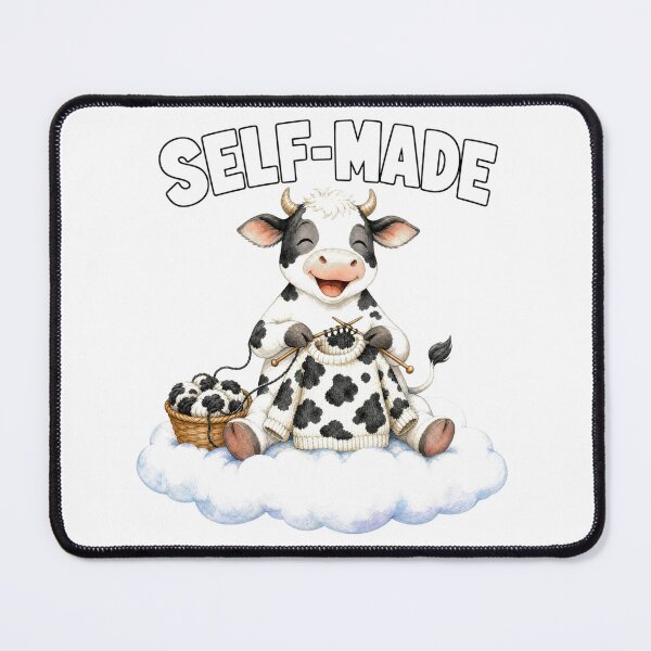 Item preview, Self-Made Cow Knitting Sweater – Cute Highland Cow Knitter | Cozy Knitting Humor Design designed and sold by puzzell.