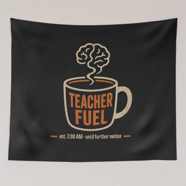 Item preview, Teacher Fuel Brain Coffee Vintage Graphic designed and sold by Hostar2024.