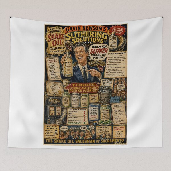Item preview, Gavin Newsom slithering designed and sold by LoudMouthArt.