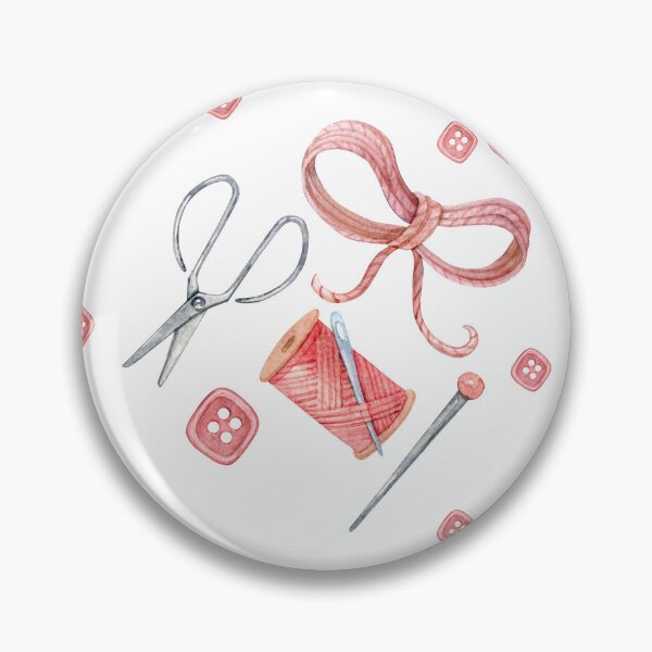 Item preview, Sewing Watercolor Seamless Pattern Scissors, Thread, Buttons designed and sold by White Rabbit Design .
