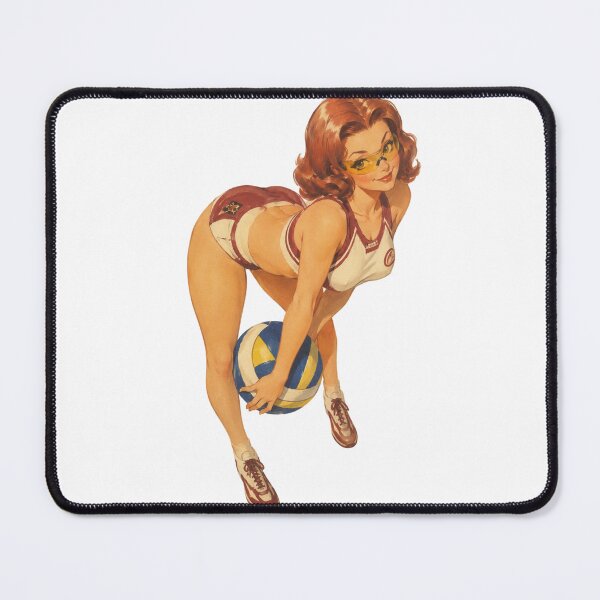 Item preview, Vintage Volleyball Pin-Up Girl | Original Retro Sports Illustration designed and sold by Cosplayvintage.