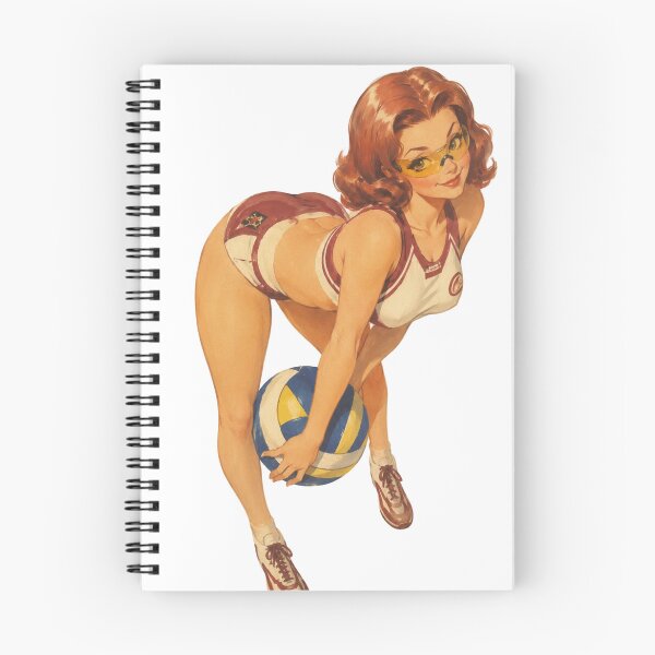 Item preview, Vintage Volleyball Pin-Up Girl | Original Retro Sports Illustration designed and sold by Cosplayvintage.