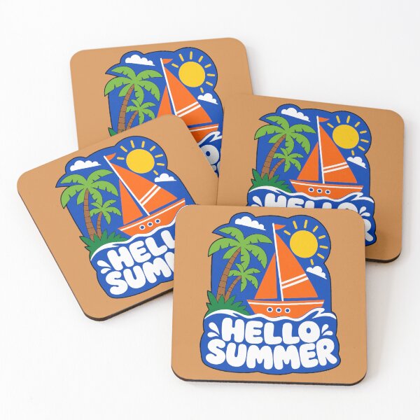 Item preview, Hello Summer – Tropical Sailboat Beach Vacation | Sunny Coastal Paradise Design designed and sold by puzzell.