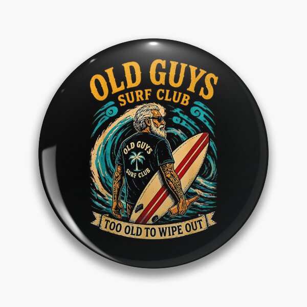 Item preview, Old Guys Surf Club Too Old To Wipe Out – Funny Vintage Surfer Beach Design designed and sold by Rahamkshop.