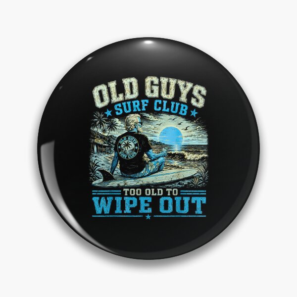Item preview, Old Guys Surf Club Too Old To Wipe Out – Funny Vintage Surfer Beach Design designed and sold by Rahamkshop.