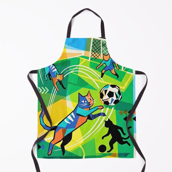 Item preview, Geometric Cubist Cats Playing Football Match designed and sold by HAPPY HARBOR DESIGN .