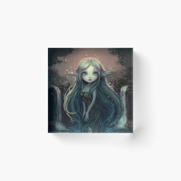 Item preview, Water Nymph Fantasy Art | Enchanted River Spirit designed and sold by InkAndGloom.
