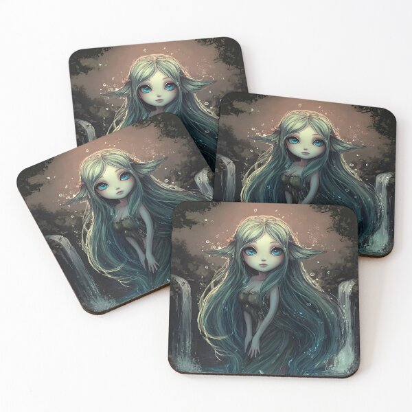 Item preview, Water Nymph Fantasy Art | Enchanted River Spirit designed and sold by InkAndGloom.