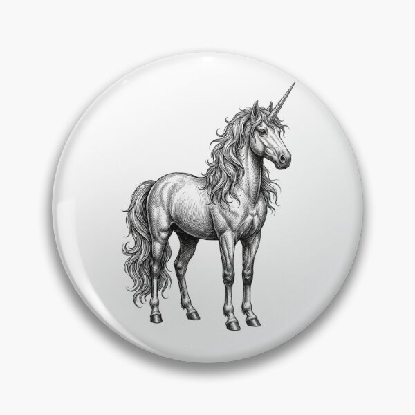 Item preview, Unicorn - Realistic Minimalistic Black and White designed and sold by Minimalisticaly.