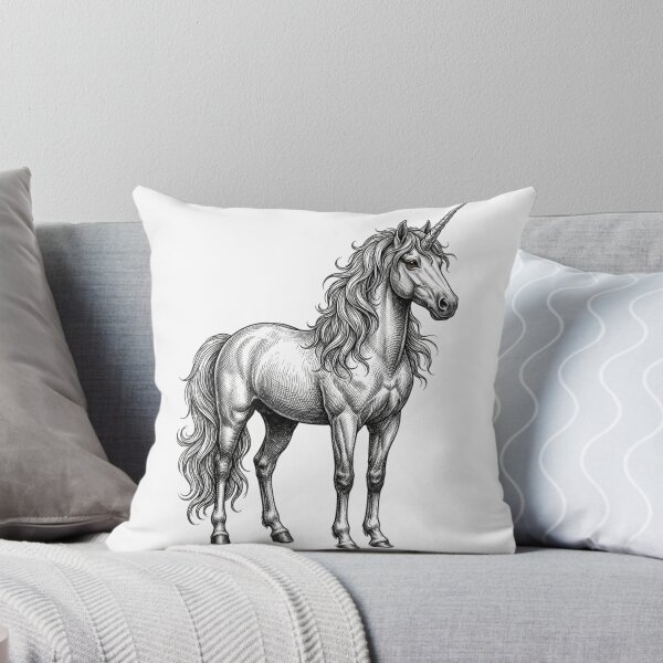 Item preview, Unicorn - Realistic Minimalistic Black and White designed and sold by Minimalisticaly.