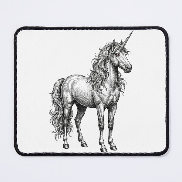 Item preview, Unicorn - Realistic Minimalistic Black and White designed and sold by Minimalisticaly.