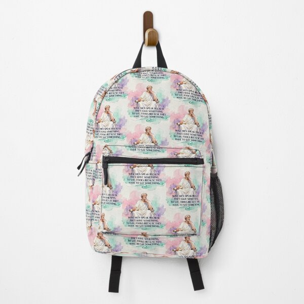 Item preview, Plato Inspired Colourful Artwork - Famous Philosophical Quote – “Wise men speak because they have something to say; fools because they have to say something” designed and sold by Donsean22.